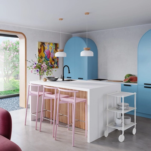 Závěsné svítidlo MARION bílá skandinávský styl kulaté do obýváku a jídelny dřevo ocel 130 cm