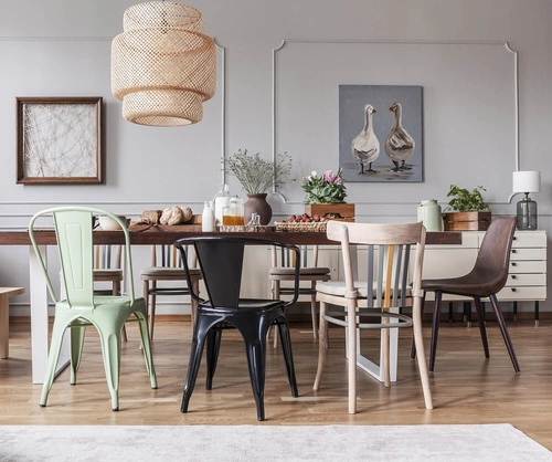 Kovová jídelní židle Paris modrá ve stylu Tolix do kuchyně a jídelny industriální D2.DESIGN