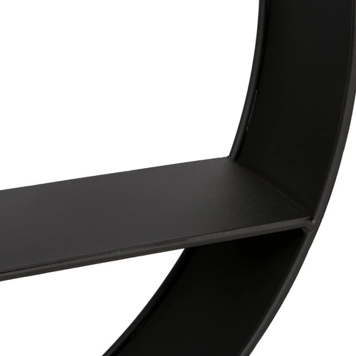 Kulatá nástěnná police Atmosphera Irena černá kovová loftová na dekorace do obýváku