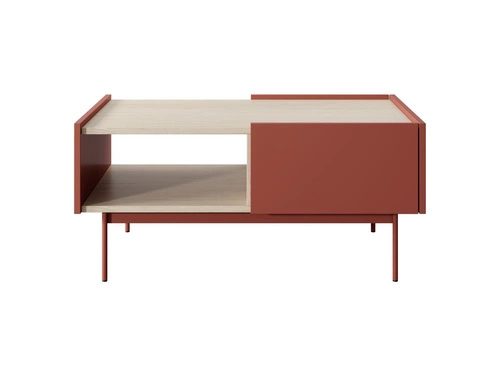 Obdélníkový konferenční stolek Cashmer 97x65 cm se zásuvkami a policí moderní do obýváku