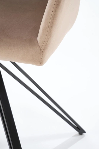 Otočná čalouněná židle Cretas Velvet Intesi béžová s područkami do jídelny