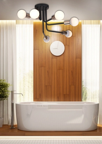 Závěsné svítidlo Spill černé 6-ramenné moderní do obývacího pokoje a jídelny CANDELLUX