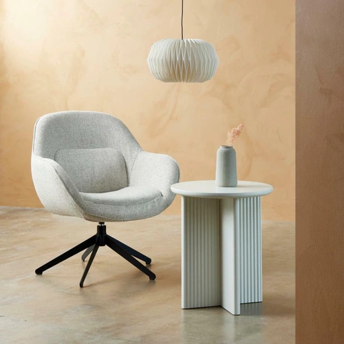 Konferenční stolek Palma kulatý 50 cm krémový moderní do obývacího pokoje