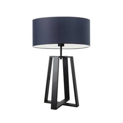 Noční lampička do ložnice Thor moderní tmavě modrá se stínidlem na černé konstrukci LYSNE