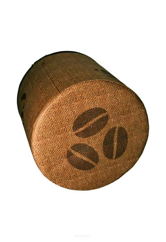 Kulatý taburet Espresso Intesi moderní čalouněný do obýváku a ložnice hnědý 40 cm