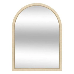 Dekorativní půlkruhové zrcadlo Thea 55x75 cm béžové do obýváku a předsíně Atmosphera