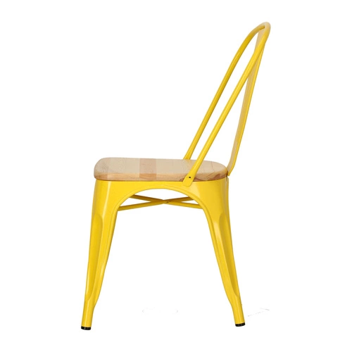 Židle Paris Wood žlutá, sedák borovice natural