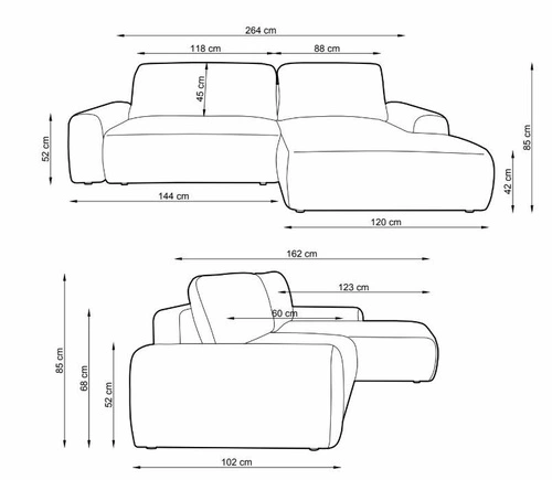 Moderní béžová rohová pohovka z manšestru s rozkládací funkcí levá do obýváku Intesi