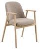 Čalouněná jídelní židle Leo Actona, skandinávský styl, béžová s područkami, dub