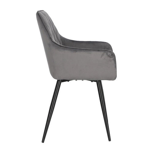 Čalouněná jídelní židle z šedého sametu s područky Pico Intesi moderní