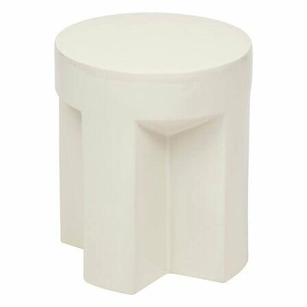 Kulatý bílý keramický konferenční stolek do obýváku a ložnice Atmosphera moderní