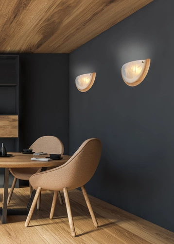 Stropní svítidlo Bamboo dřevěné skleněné retro do koupelny a ložnice 30 cm CANDELLUX