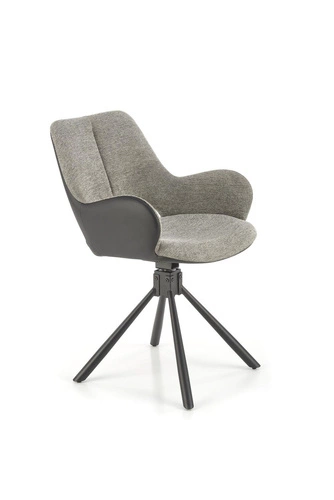 Otočná kancelářská židle Odette šedá čalouněná moderní s područkami Intesi