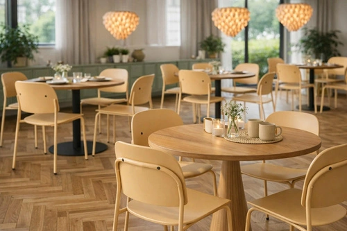 Židle Ravio písková plastová do jídelny a kuchyně moderní