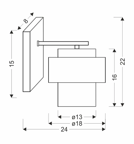 Nástěnné svítidlo Spiega moderní černé s mosazným detailem a kouřovým sklem do obýváku