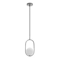 Chromovaná závěsná lampa Cordel 1x20W G9 s bílým difuzorem