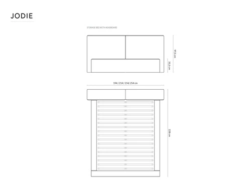 Čalouněná postel Jodie II 160x200 béžová s úložným prostorem moderní do ložnice