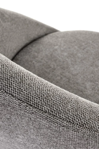 Šedá čalouněná barová židle s opěrkou a područky Eggy moderní do kuchyně 65 cm Intesi