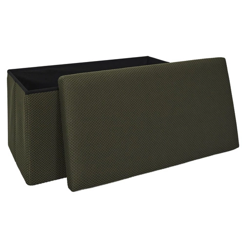 Obdélníková taburetka s úložným prostorem Velse Atom Intesi moderní skládací do předsíně khaki 76 cm