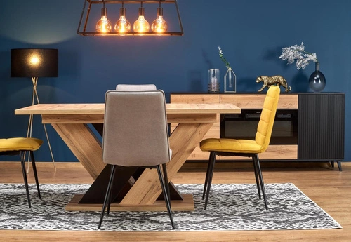 Rozkládací jídelní stůl Rand 160-200 cm moderní dub na jedné noze Intesi