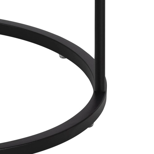 Noční stolek Polo 40 cm černý s kulatou deskou, moderní design Actona