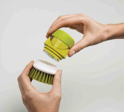 JJ - Kartáč na mytí nádobí s pumpičkou, šedý