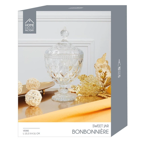 Skleněná bonboniéra Diamond 31 cm