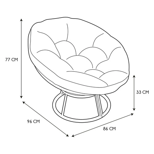 Zahradní otočné křeslo Cancun bílé boho s polštářem na terasu