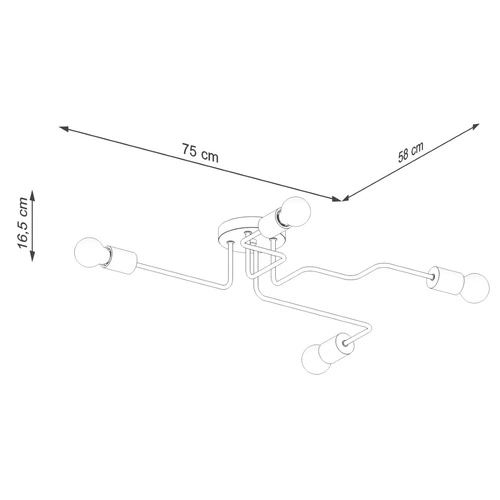 Loftový lustr TIMBO 4 bílý s dřevem do obýváku a jídelny 4 světla SOLLUX
