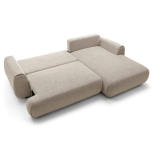 Rohová rozkládací pohovka pravá Ljung moderní béžová s úložným prostorem do obýváku Intesi