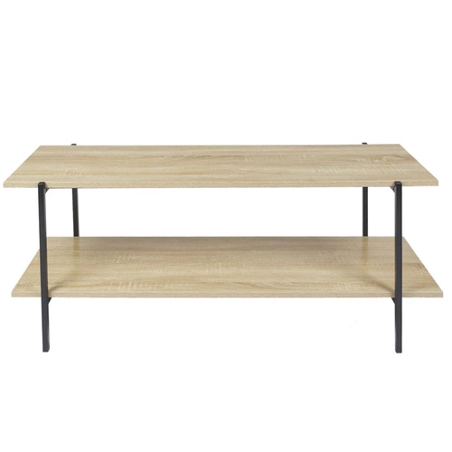 TV stolek loftový Loka 115 cm přírodní s policemi na nožkách do obýváku moderní