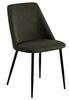 Čalouněná jídelní židle Ines zelená moderní na černých kovových nohách Actona