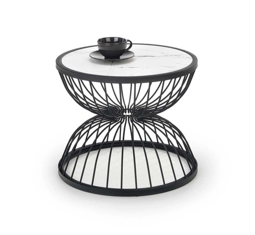 Konferenční stolek Bizerta kulatý bílý mramor 50 cm moderní glamour do obýváku Intesi