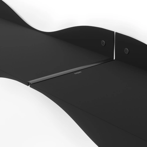 Sada 2 moderních černých kovových nástěnných polic Surf do obýváku Umbra