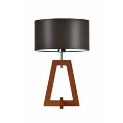 Noční lampička do ložnice Clio hnědá moderní s látkovým stínidlem dřevěná glamour LYSNE