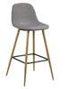 Barová židle Wilma čalouněná světle šedá s opěrkou moderní do kuchyně a k ostrůvku Actona 73 cm