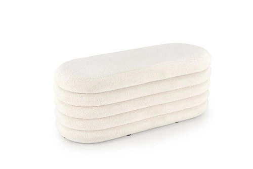 Lavice se schránkou Lessi krémová bouclé do předsíně a ložnice v boho stylu