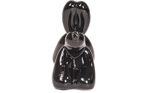 Dekorativní figurka balonový pes černý HV decor moderní na komodu do obýváku 14,5 cm