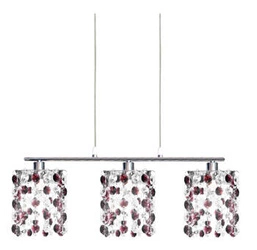 Závěsné svítidlo Classic burgundské sklo 3 světla do obýváku a jídelny glamour