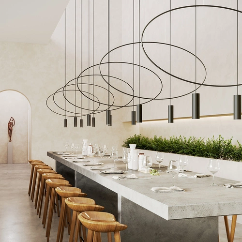 Závěsné svítidlo Holar černé kovové moderní do obýváku a nad stůl 81 cm Thoro