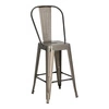 Barová židle Paris Back 66 cm kovová s opěrkou industriální ke kuchyňskému ostrůvku stříbrná D2.DESIGN