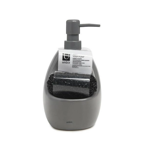 Keramický dávkovač na mycí prostředek a houbičku Joey Umbra šedý do kuchyně