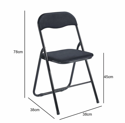 Skládací kuchyňská židle Amun Velvet černá sametová čalouněná kovová Intesi