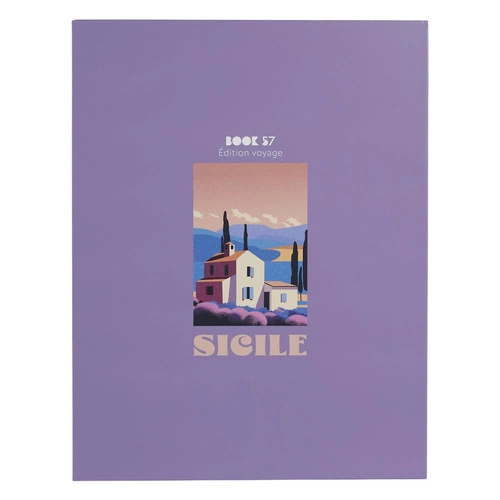 Dekorační krabice kniha Sicile fialová kartonová do ložnice Intesi
