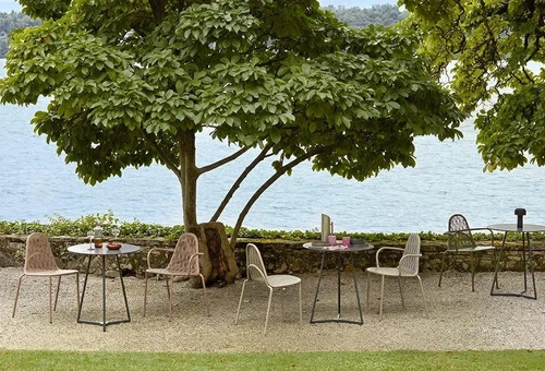 Kovová židle Malvasia světle zelená do jídelny a kuchyně moderní na terasu