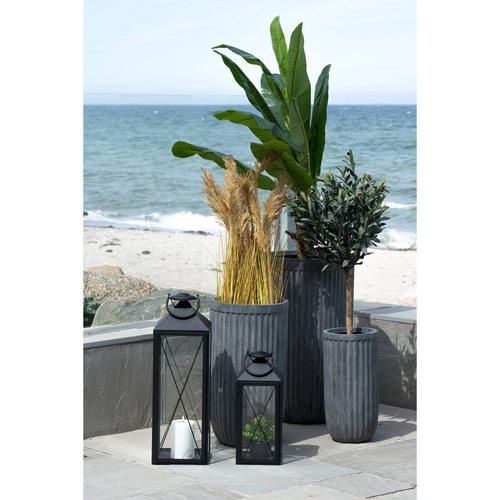 Zahradní lucerna Casa House Nordic černá kovovo-skleněná sada 2 ks