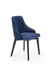 Čalouněná sametová jídelní židle Albe modrá s područkami Intesi