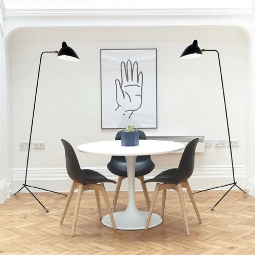 Stojací lampa CRANE-F1 černá kovová moderní do obýváku a na čtení 160 cm