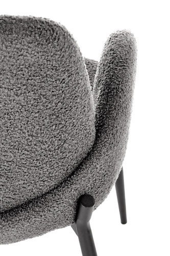 Čalouněná jídelní židle Perrol boucle šedá s područkami moderní Intesi