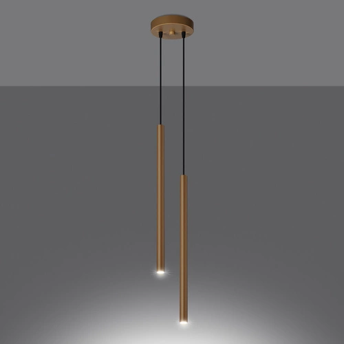 Závěsné zlaté svítidlo Pastelo 2 moderní nastavitelné do obývacího pokoje a jídelny SOLLUX LIGHTING
